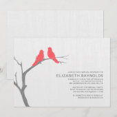 Invitations de douches nuptiales Red Bird (Devant / Derrière)