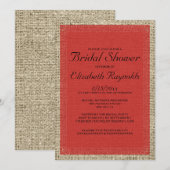 Invitations de douches nuptiales Red & Black Burla (Devant / Derrière)