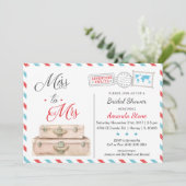 Invitations de douches nuptiales Red Blue Travel (Debout devant)