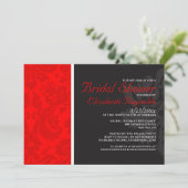 Invitations de douches nuptiales Red Damask (Debout devant)