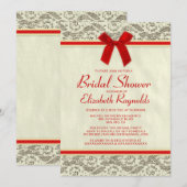 Invitations de douches nuptiales Red & Gold Countr (Devant / Derrière)
