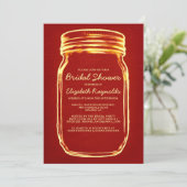 Invitations de douches nuptiales Red & Gold Mason (Debout devant)