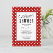 Invitations de douches nuptiales Red Polka Dot (Debout devant)