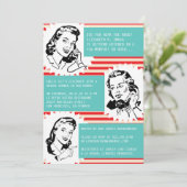 Invitations de douches nuptiales Retro Gossip Gals (Debout devant)