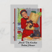 Invitations de douches nuptiales rétro Vintages (Devant / Derrière)