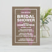 Invitations de douches nuptiales roses et Brown (Debout devant)