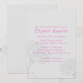Invitations de douches nuptiales roses simples (Devant / Derrière)