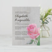 Invitations de douches nuptiales Roses Vintages (Debout devant)