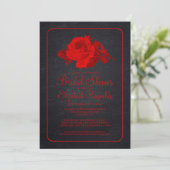 Invitations de douches nuptiales rousses à fleurs (Debout devant)