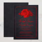 Invitations de douches nuptiales rousses à fleurs (Devant / Derrière)