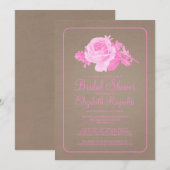 Invitations de douches nuptiales russes Brown et f (Devant / Derrière)