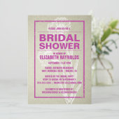 Invitations de douches nuptiales russes Fuchsia (Debout devant)