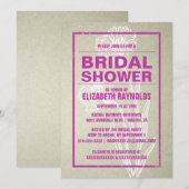 Invitations de douches nuptiales russes Fuchsia (Devant / Derrière)