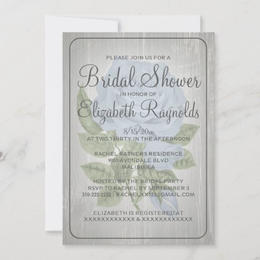 Invitations de douches nuptiales russes grises (Devant)
