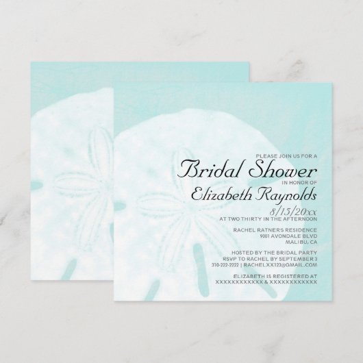 Invitations de douches nuptiales Rustic Beach Sand (Devant / Derrière)