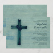 Invitations de douches nuptiales Rustic Iron Cross (Devant / Derrière)