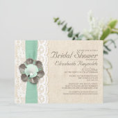 Invitations de douches nuptiales Rustic Pearls (Debout devant)