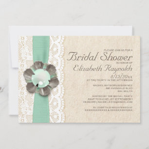 Invitations de douches nuptiales Rustic Pearls