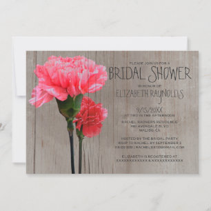 Invitations de douches nuptiales rustiques à mini-