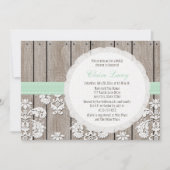 Invitations de douches nuptiales rustiques en dent (Devant)