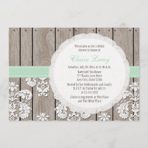 Invitations de douches nuptiales rustiques en dent