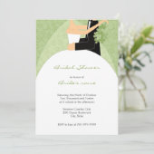 Invitations de douches nuptiales Sage Green (Debout devant)