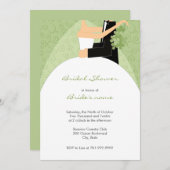 Invitations de douches nuptiales Sage Green (Devant / Derrière)