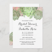 Invitations de douches nuptiales succulentes verte (Devant / Derrière)