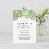 Invitations de douches nuptiales succulentes verte (Debout devant)