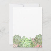 Invitations de douches nuptiales succulentes verte (Dos)