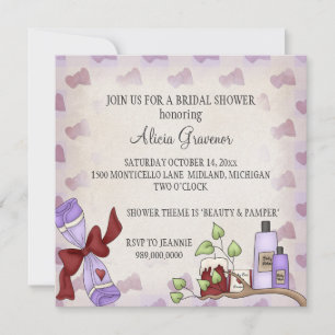 Invitations de douches nuptiales (thème beauté et 