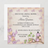 Invitations de douches nuptiales (thème beauté et  (Devant / Derrière)