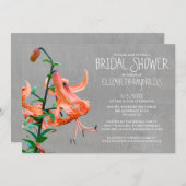 Invitations de douches nuptiales Tiger Lily (Devant / Derrière)