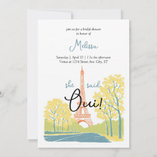 Invitations de douches nuptiales Tour Eiffel Paris