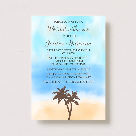 Invitations de douches nuptiales Tropical Beach Pa