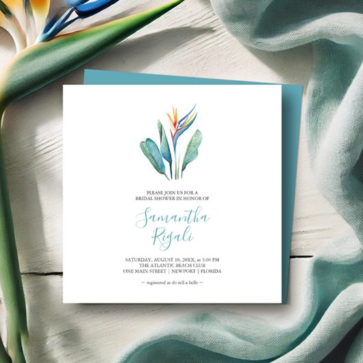 Invitations de douches nuptiales tropicales