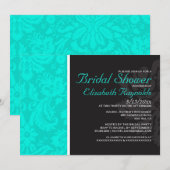 Invitations de douches nuptiales turquoises (Devant / Derrière)