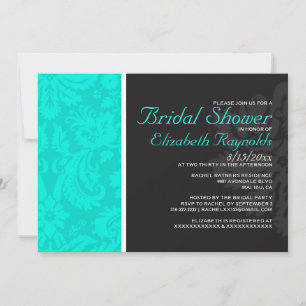 Invitations de douches nuptiales turquoises