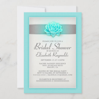 Invitations de douches nuptiales Turquoises et arg