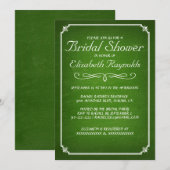 Invitations de douches nuptiales vertes de chalkbo (Devant / Derrière)