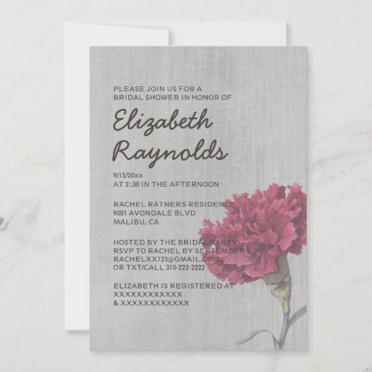 Invitations de douches nuptiales vintages (Devant)