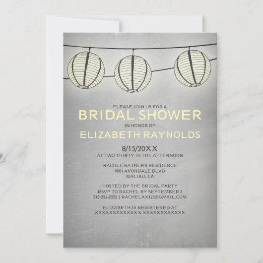 Invitations de douches nuptiales Vintages (Devant)