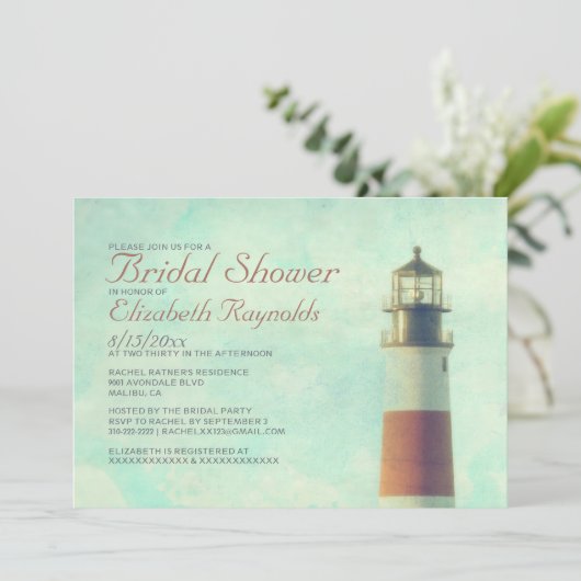 Invitations de douches nuptiales Vintages (Debout devant)