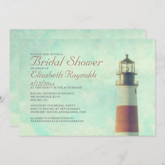 Invitations de douches nuptiales Vintages (Devant / Derrière)