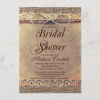 Invitations de douches nuptiales Vintages dans un