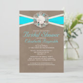Invitations de douches nuptiales Vintages Pearls (Debout devant)