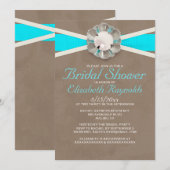 Invitations de douches nuptiales Vintages Pearls (Devant / Derrière)