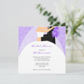 Invitations de douches nuptiales violettes (Debout devant)