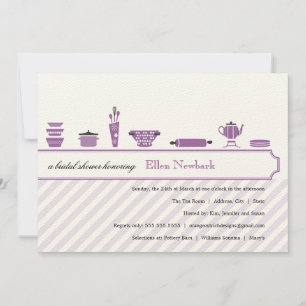 Invitations de douches nuptiales violettes
