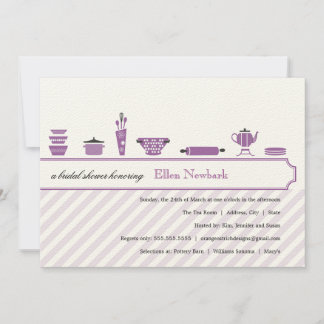 Invitations de douches nuptiales violettes